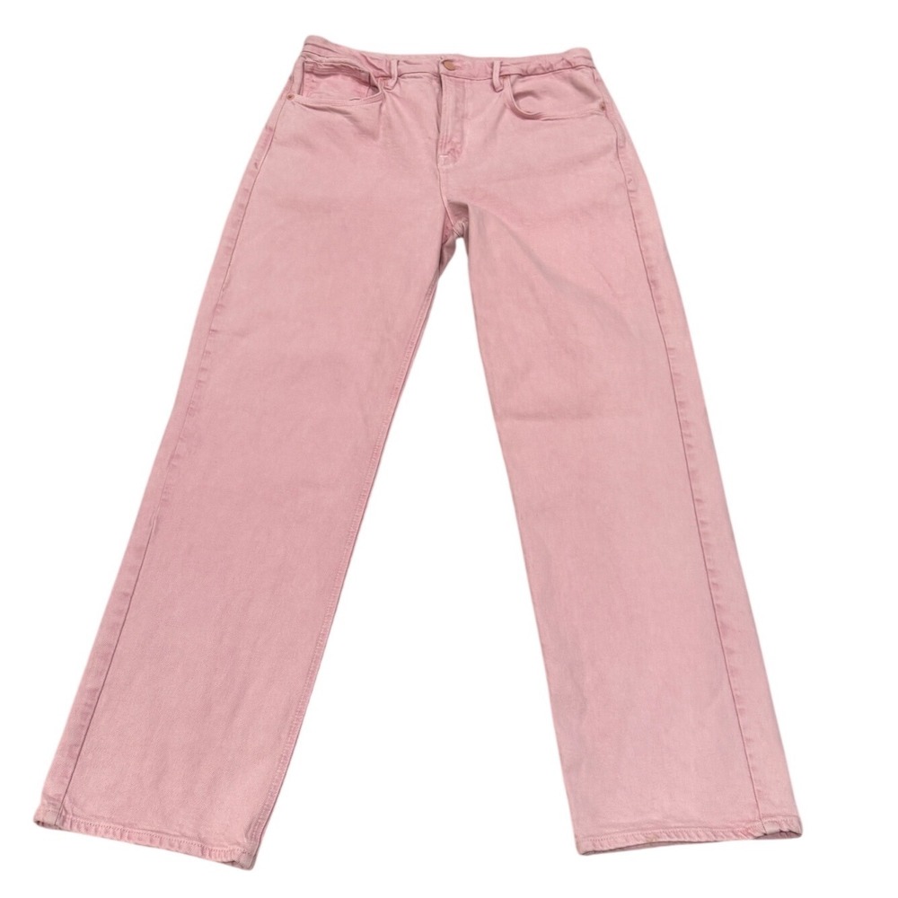 Good American High Rise Straight Leg Jeans Mineral Rose Quartz Pink Size 12/31